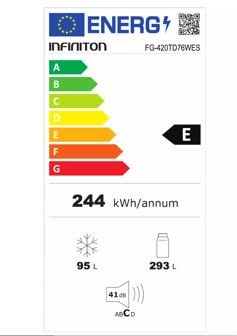 Page n°1 - Label énergétique Infiniton FG-420TD76WES