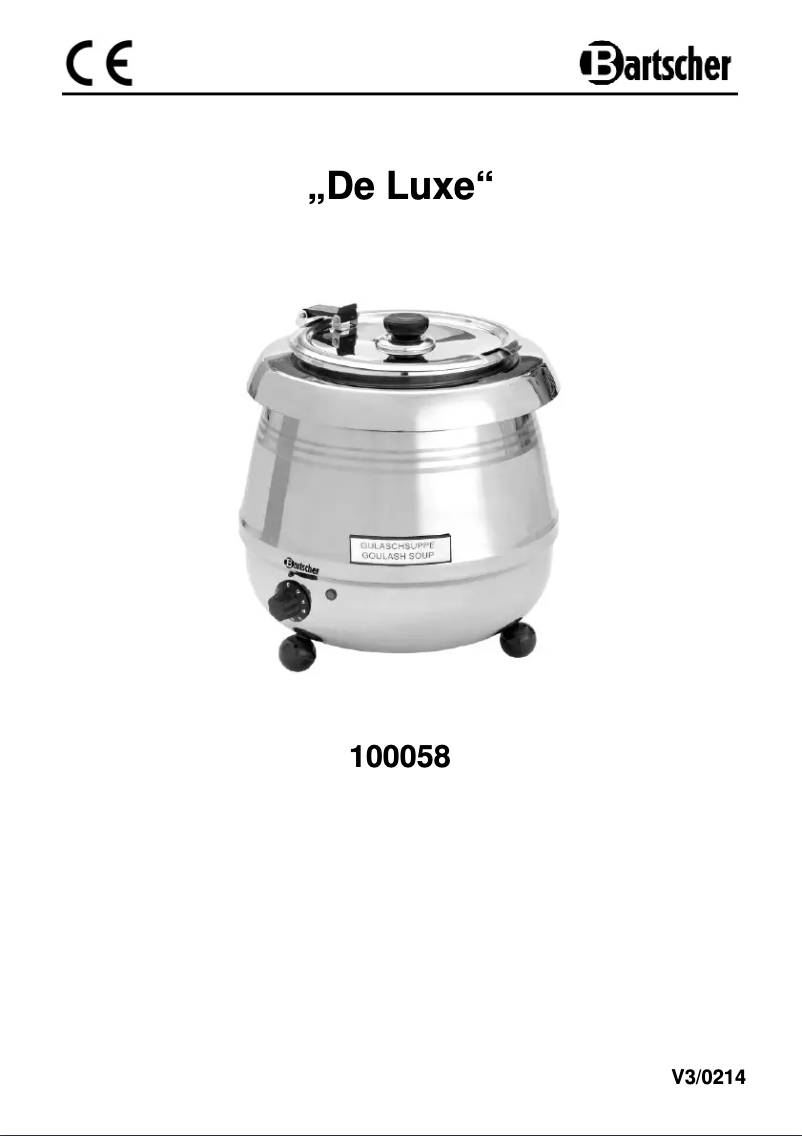 Page n°1 - Manuel utilisateur Bartscher 100054