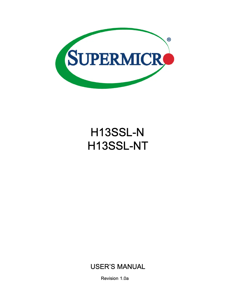 Page 1 de la notice Manuel utilisateur Supermicro H13SSL-N