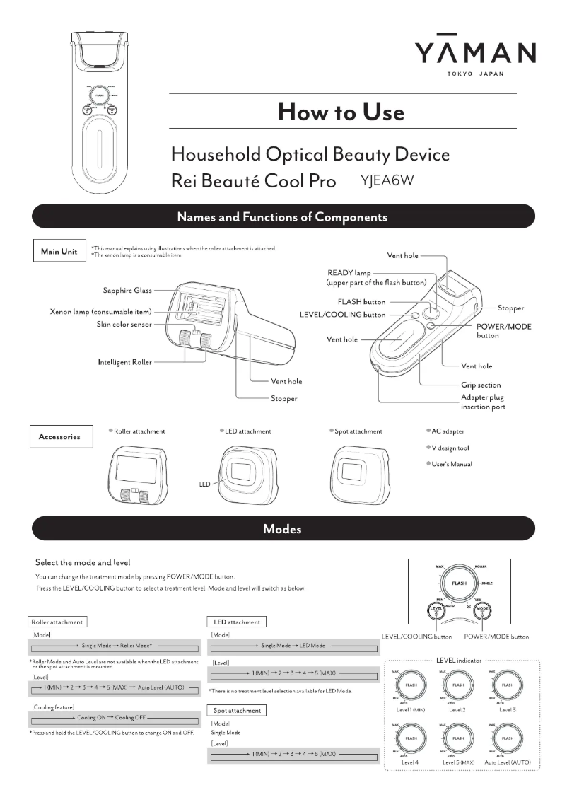Imagen de la primera página del manual del dispositivo Rei Béaute Cool Pro