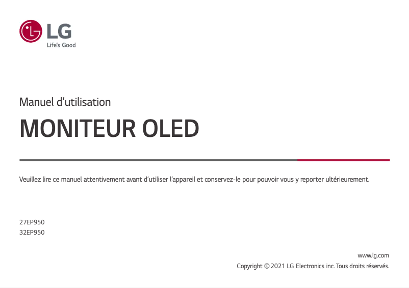 Page n°1 - Manuel utilisateur LG 32EP950