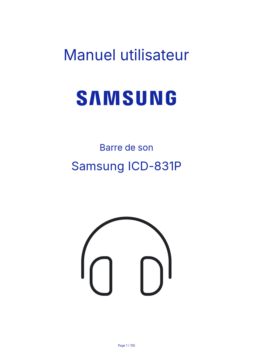 Page n°1 - Manuel utilisateur Samsung ICD-831P