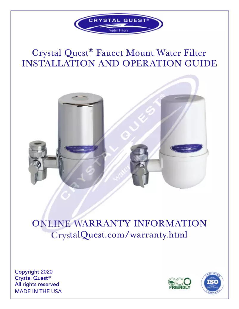 Page n°1 - Manuel utilisateur Crystal Quest CQE-FM-00501