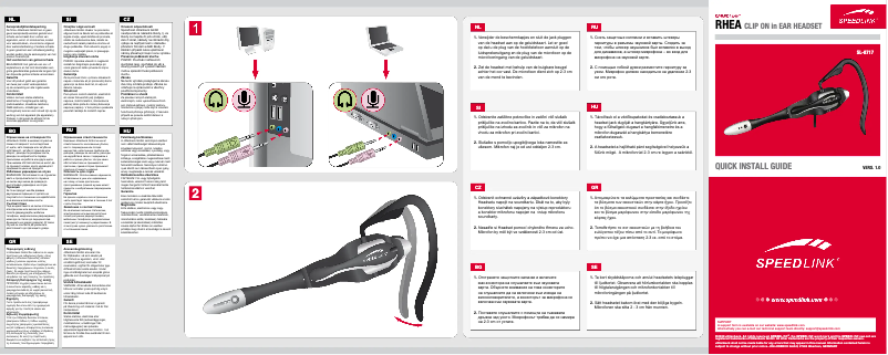 Page n°1 - Manuel utilisateur Speed-Link Rhea SL-8717-SBK-A