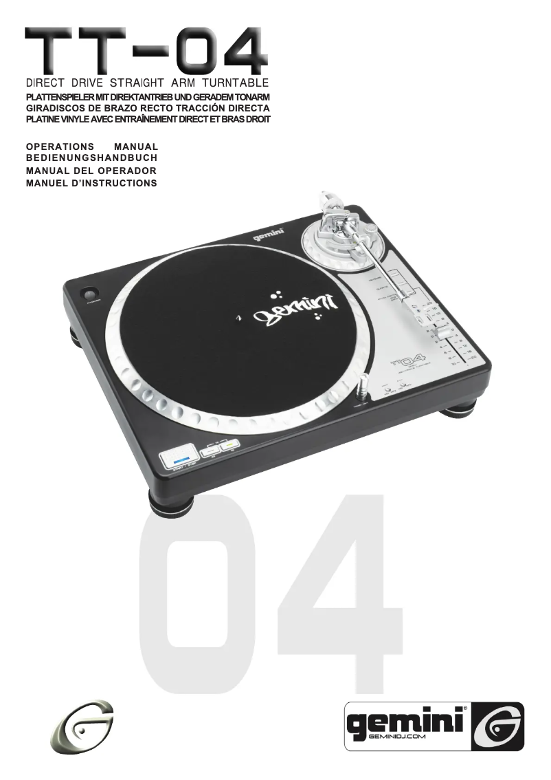 Page n°1 - Manuel utilisateur Gemini TT-04