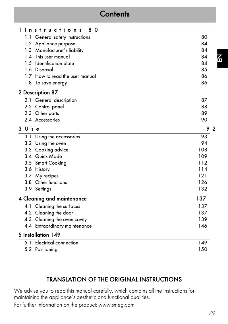 Page n°1 - Mode d'emploi Smeg SF6303TPX