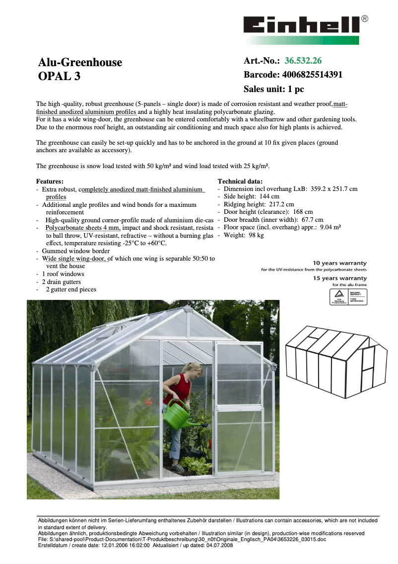 Image de la première page du manuel de l'appareil OPAL 3