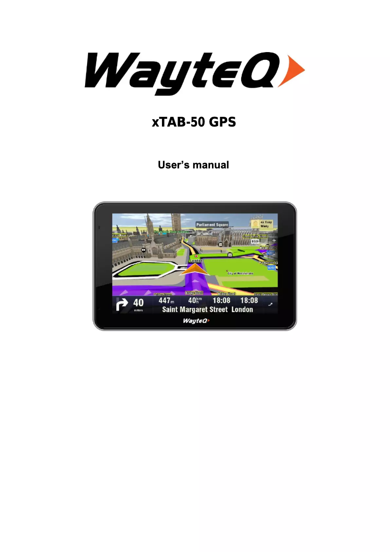 Page n°1 - Manuel utilisateur WayteQ XTab-50 GPS