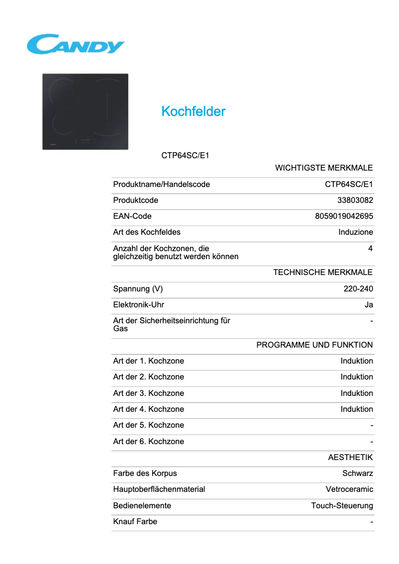 Image de la première page du manuel de l'appareil CTP64SC/E1