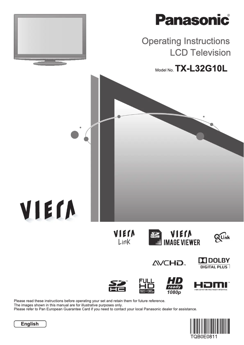 Imagen de la primera página del manual del dispositivo Viera TX-L32G10L