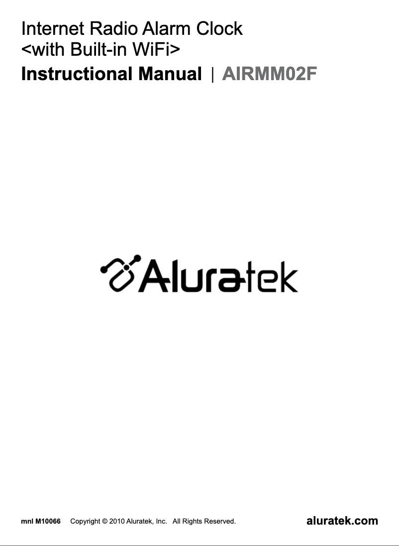 Page n°1 - Manuel utilisateur Aluratek AIRMM02F