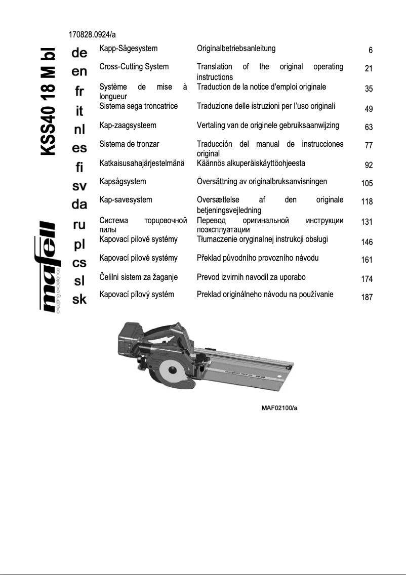 Image de la première page du manuel de l'appareil KSS 40 18M bl