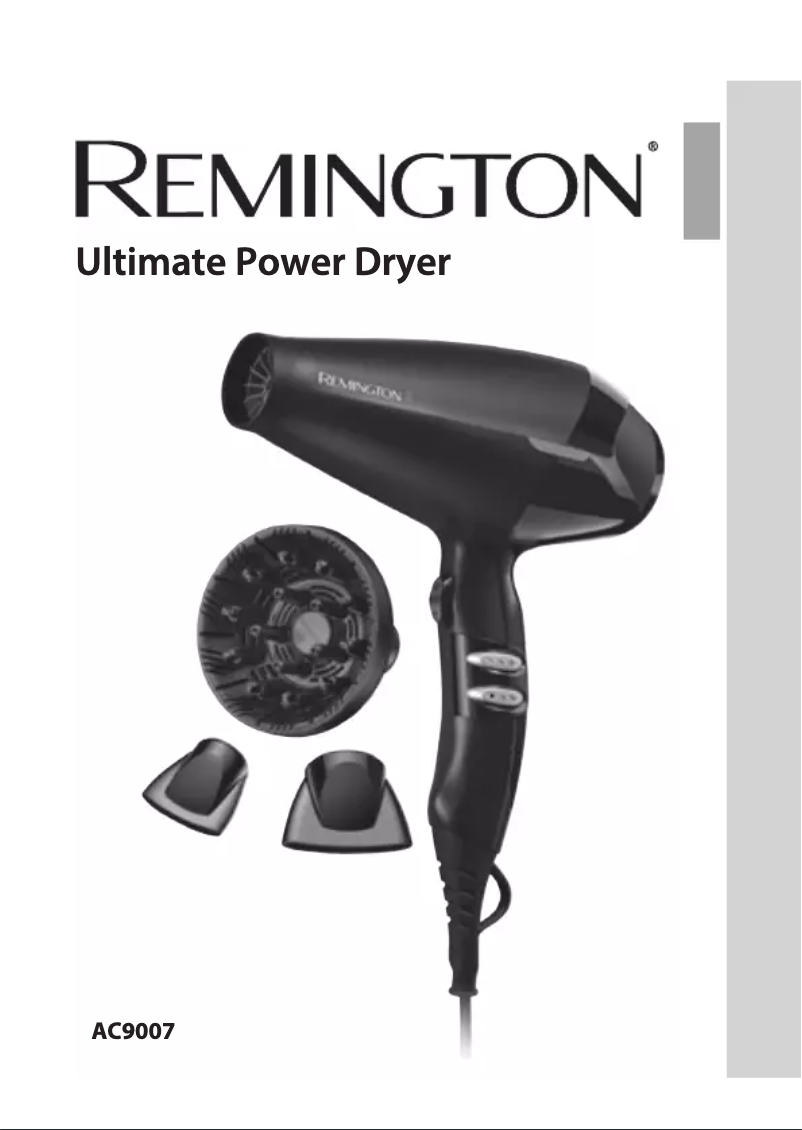 Página 1 del manual Manual de usuario Remington Salon Collection Ultimate Power D AC9007