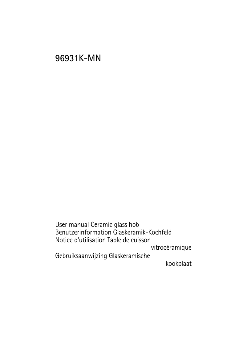 Página 1 del manual Manual de usuario AEG-Electrolux 96931K-MN