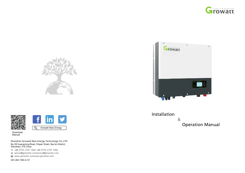 Página 1 del manual Manual de usuario Growatt 1PH SPH5000