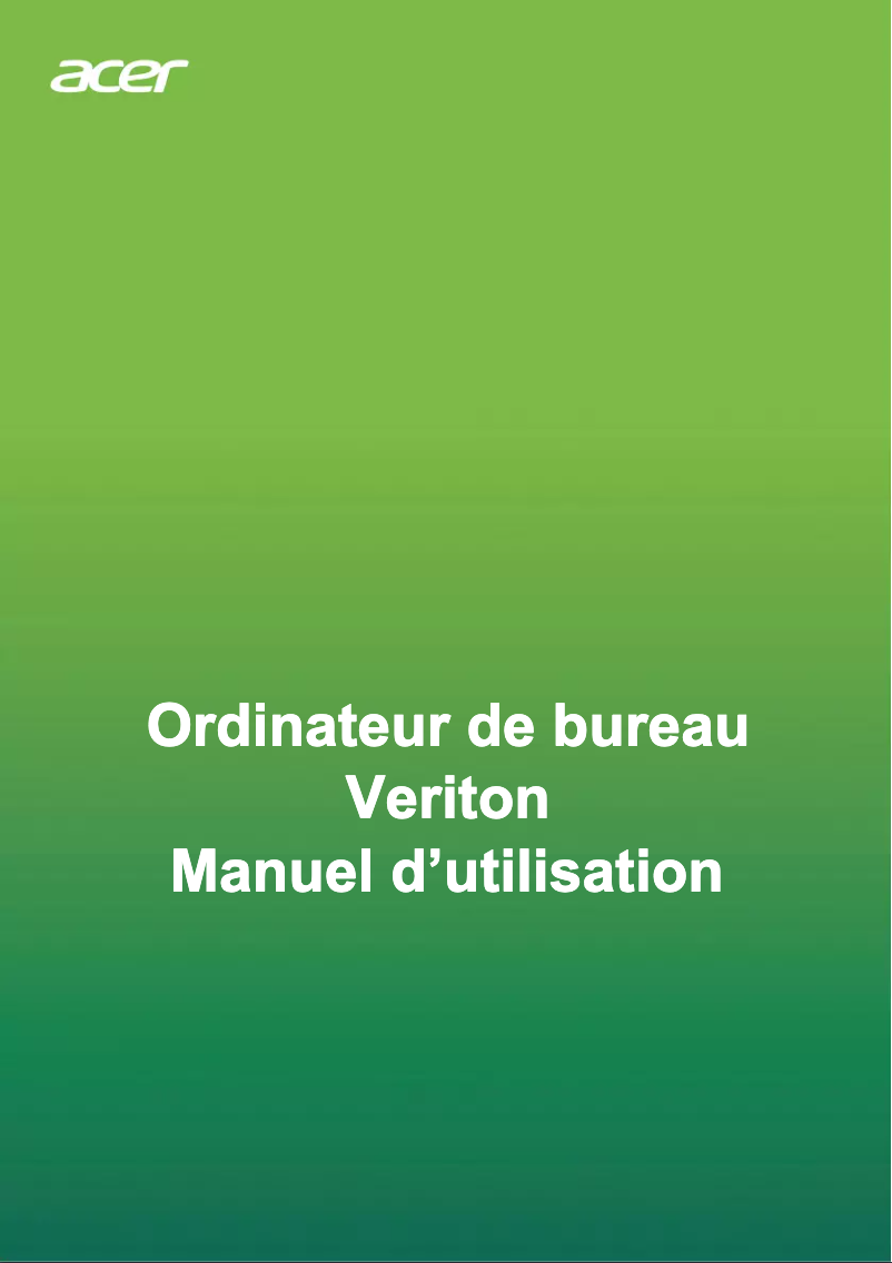 Page 1 de la notice Manuel utilisateur Acer Veriton S4670G