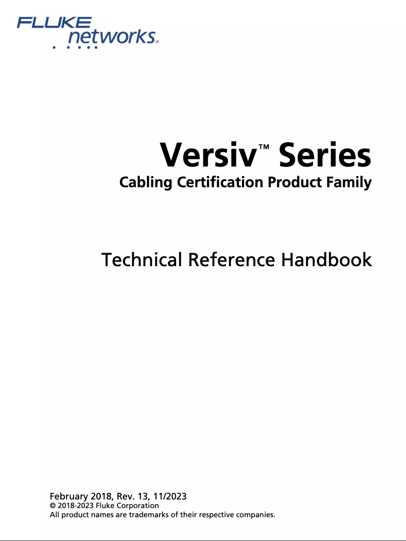 Page 1 de la notice Manuel utilisateur Fluke FiberInspector Networks FI2-7300