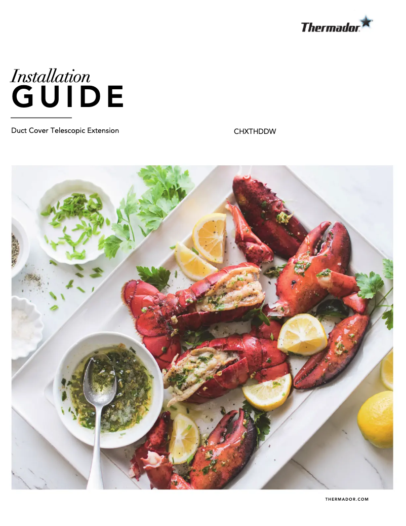 Page 1 de la notice Guide d'installation Thermador CHXTHDDW