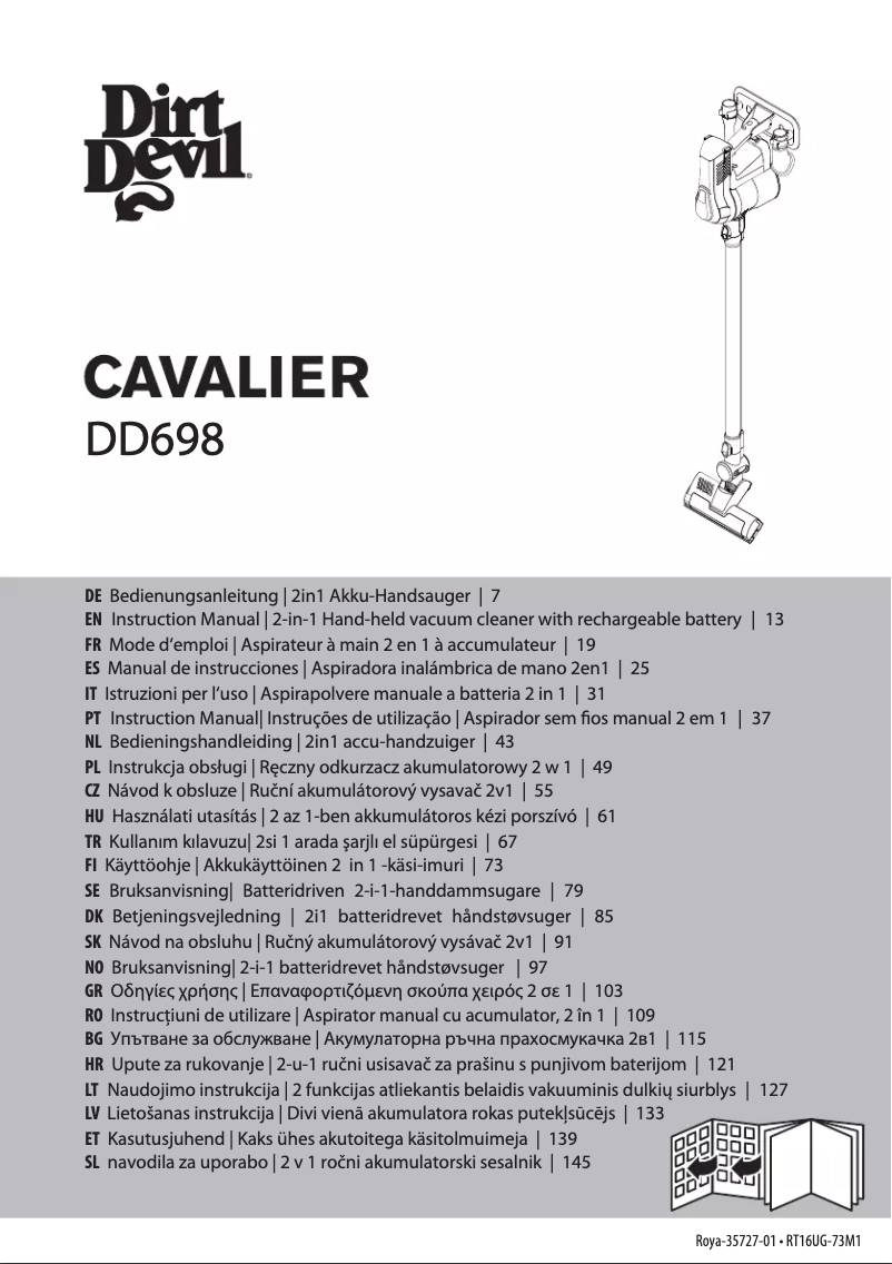 Page 1 de la notice Manuel utilisateur Dirt Devil Cavalier DD698