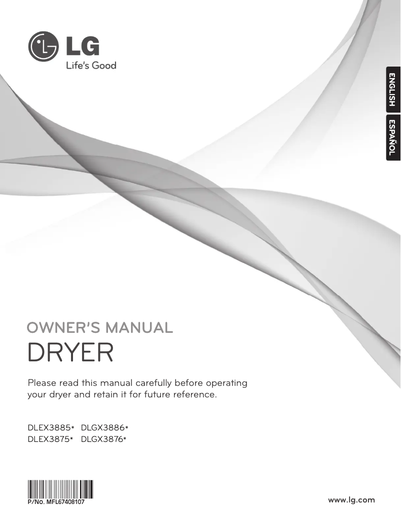 Page n°1 - Manuel utilisateur LG DLGX3886W