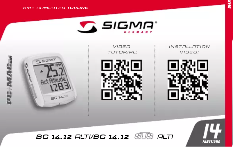 Image de la première page du manuel de l'appareil BC 14.12 Alti