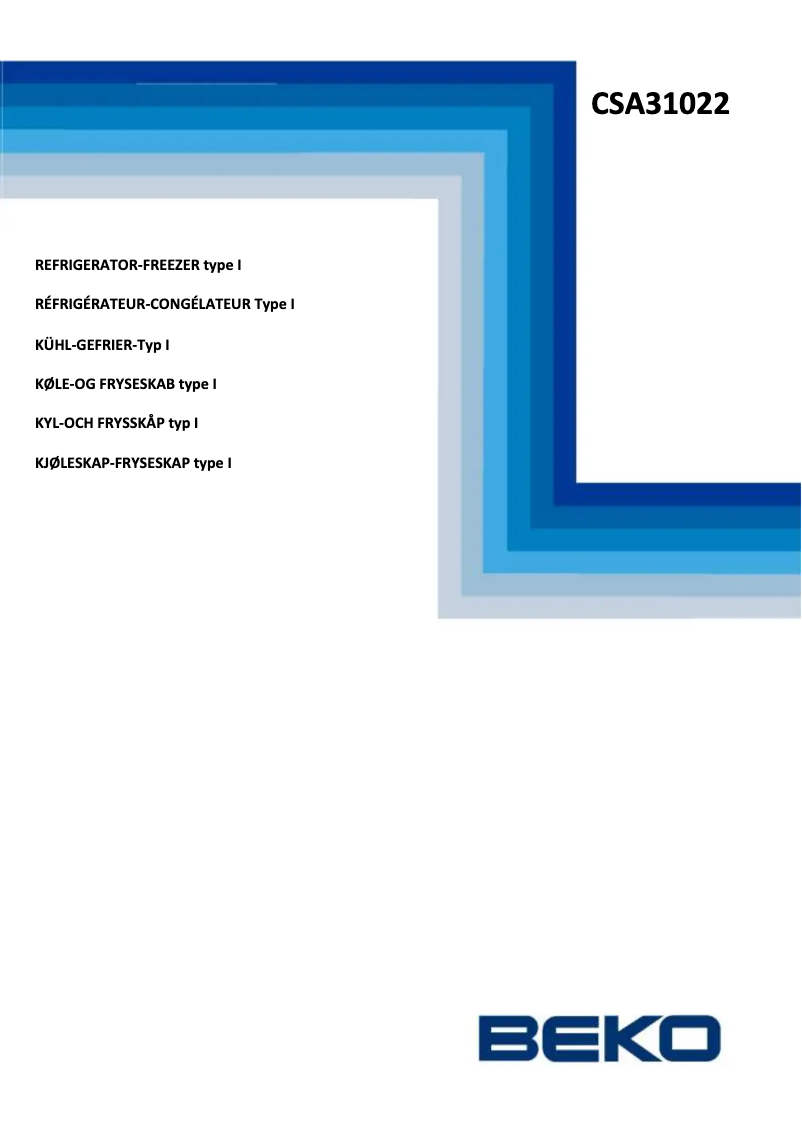 Page 1 de la notice Manuel utilisateur Beko CSA 31022