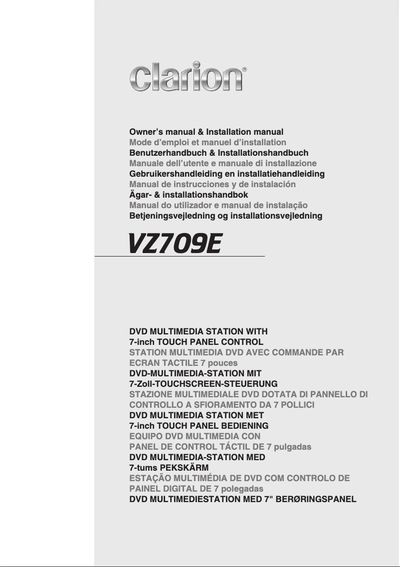 Image de la première page du manuel de l'appareil VZ709E