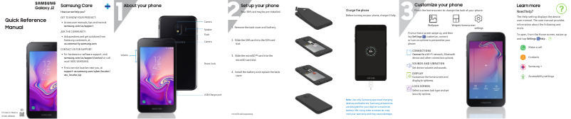 Page n°1 - Guide de démarrage rapide Samsung Galaxy J2