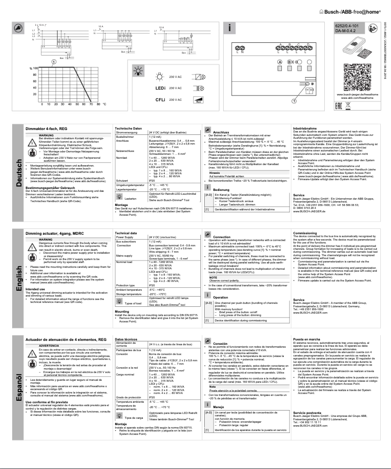 Image de la première page du manuel de l'appareil 6252/0.4-101