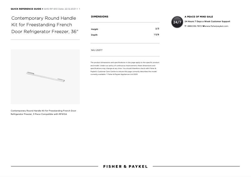 Image de la première page du manuel de l'appareil AHS-RF-610