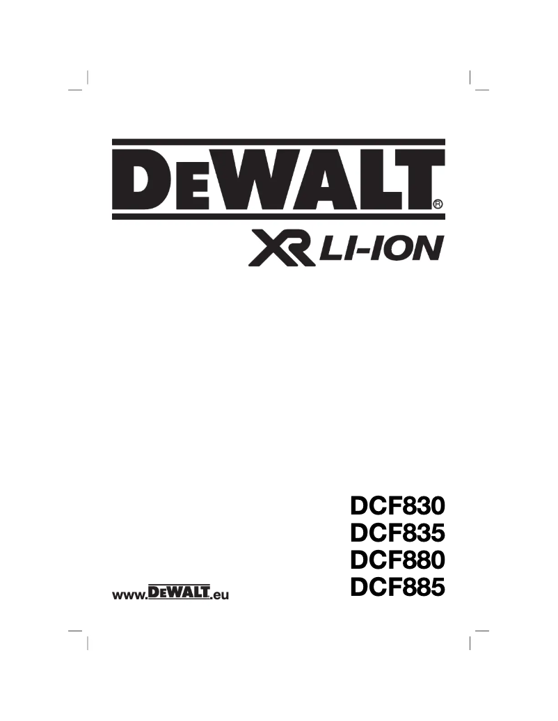 Page 1 de la notice Manuel utilisateur DeWalt DCF830