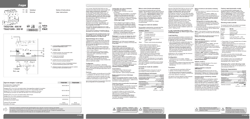 Image de la première page du manuel de l'appareil TXA210N