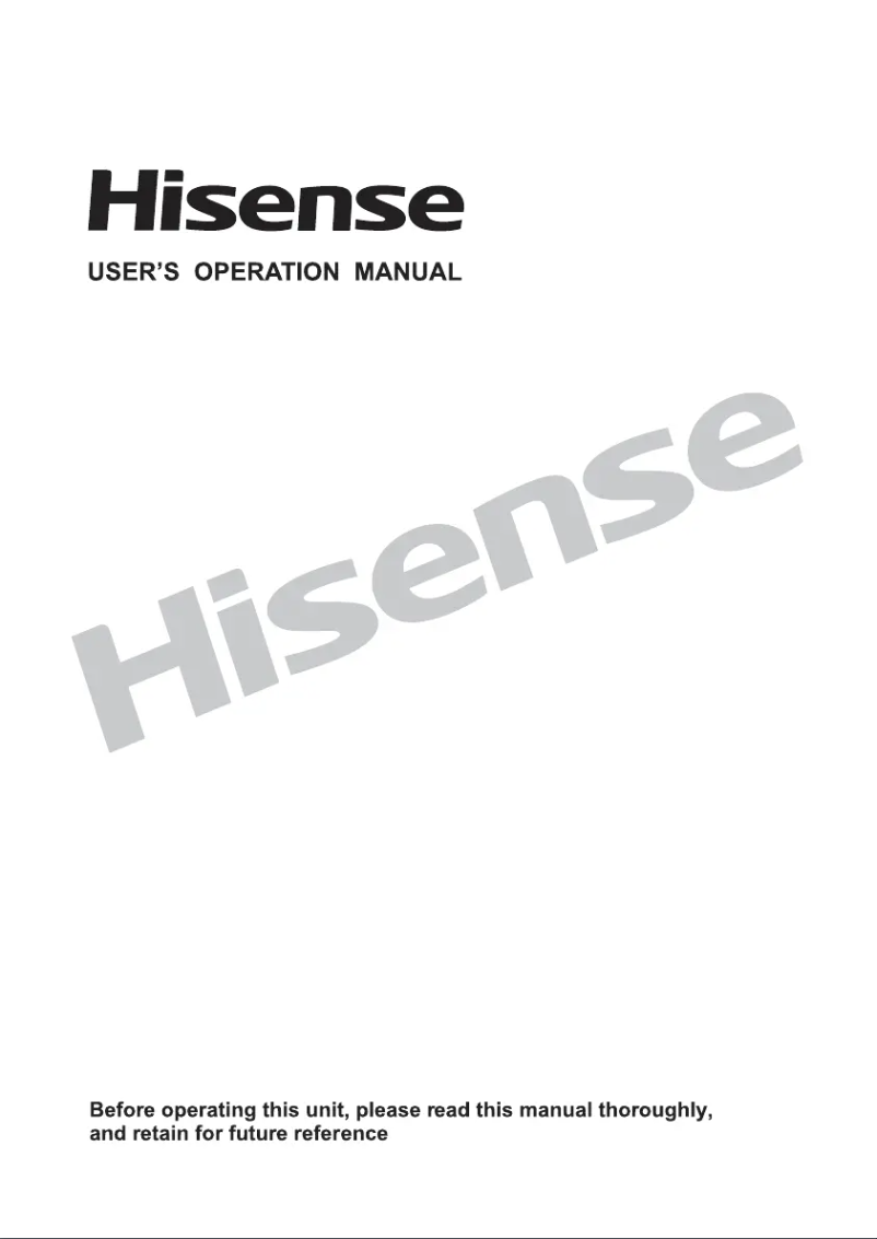 Page 1 de la notice Guide d'installation Hisense WFQA8014EVJM