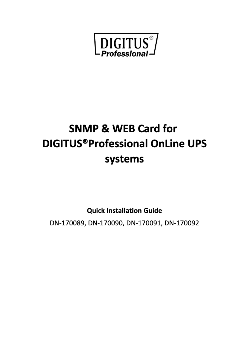 Page 1 de la notice Manuel utilisateur ASSMANN Electronic DN-170100