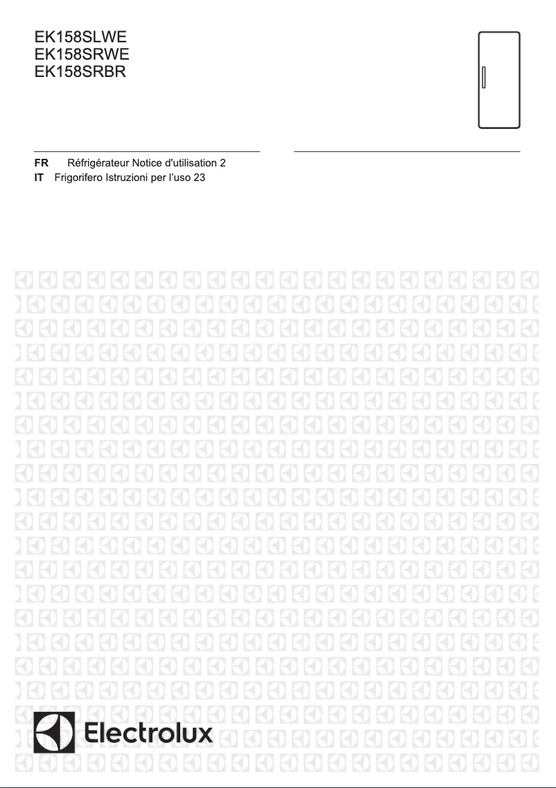Page 1 de la notice Manuel utilisateur Electrolux EK158SRBR