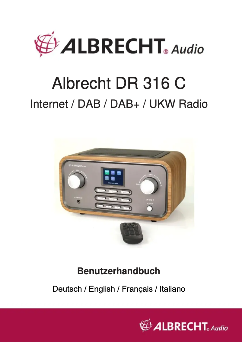 Page n°1 - Manuel utilisateur Albrecht DR 316