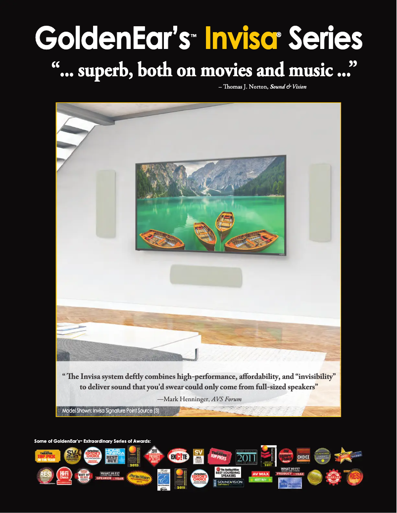 Page n°1 - Brochure GoldenEar Invisa HTR 8000