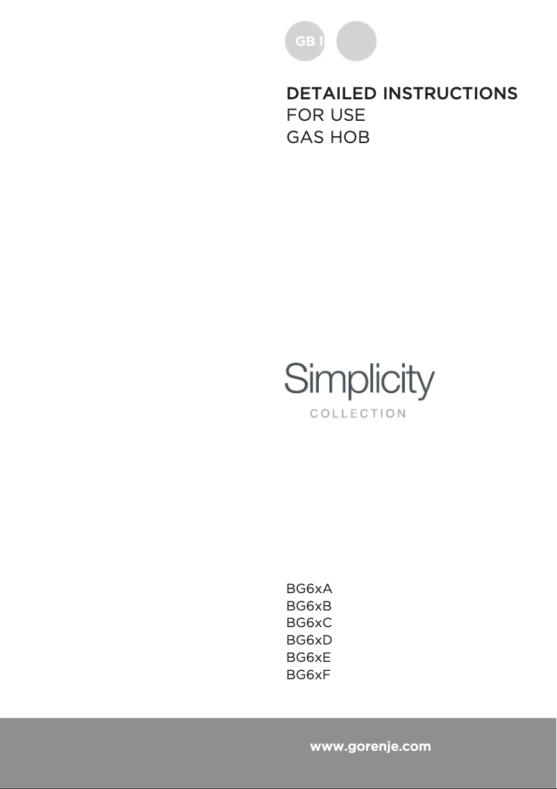 Page n°1 - Manuel utilisateur Gorenje GTW641SYB