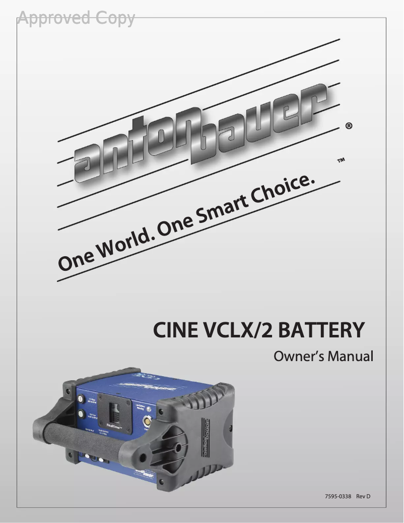 Image de la première page du manuel de l'appareil CINE VCLX/2 BATTERY
