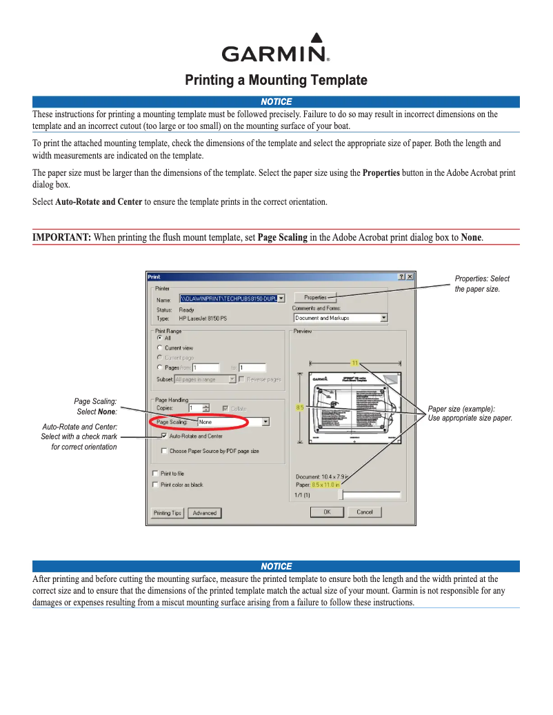 Page 1 de la notice Instructions / montage Garmin GPSMAP 820xs