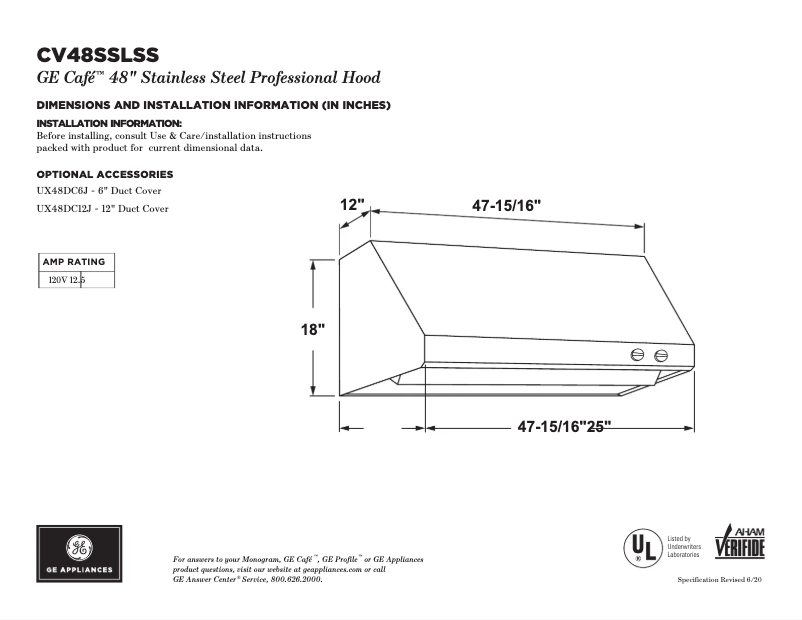 Image de la première page du manuel de l'appareil CV48SSLSS