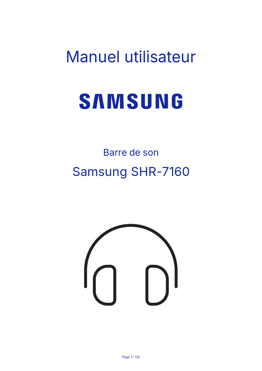 Page 1 de la notice Manuel utilisateur Samsung SHR-7160