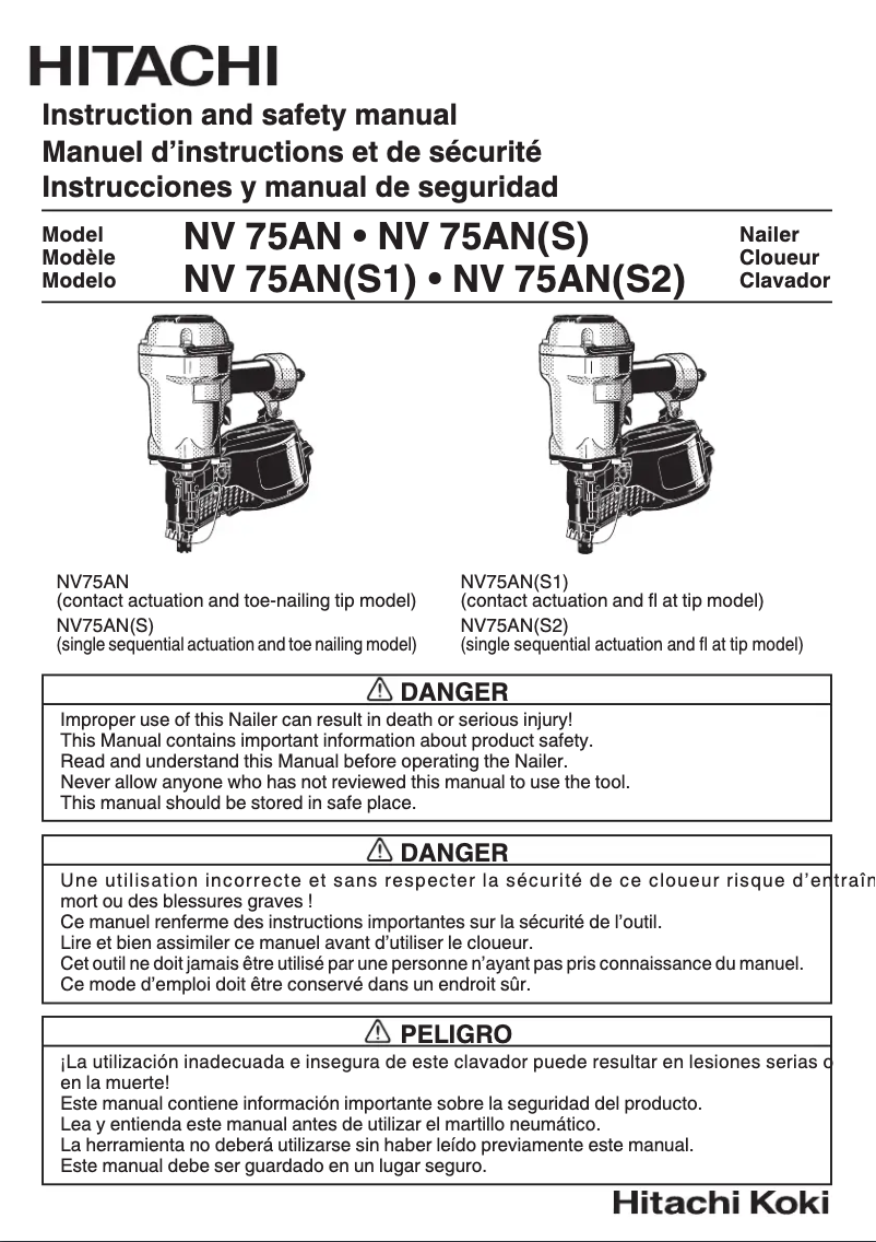 Image de la première page du manuel de l'appareil NV75ANS