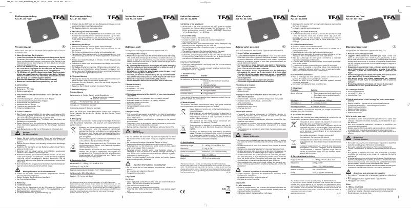 Image de la première page du manuel de l'appareil Salsa 50.1000.04