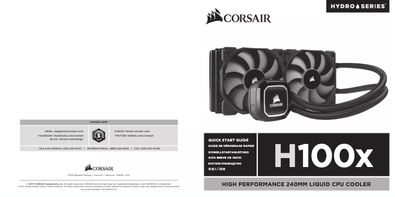 Página 1 del manual Manual de usuario Corsair Hydro Series H100x