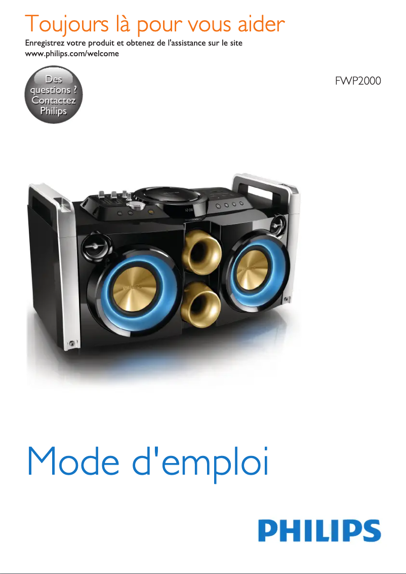 Page n°1 - Manuel utilisateur Philips FWP2000