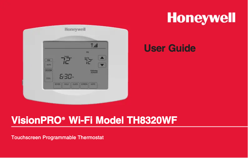 Page 1 de la notice Manuel utilisateur Honeywell VisionPRO Wi-Fi TH8320WF