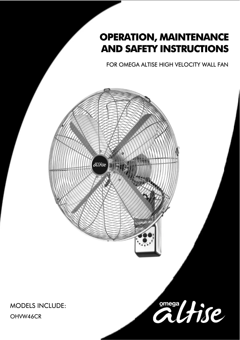 Page n°1 - Manuel utilisateur Omega Altise OHVW46CR