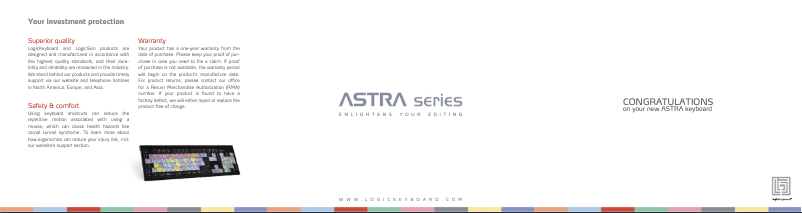 Page 1 de la notice Manuel utilisateur Logickeyboard ASTRA 2