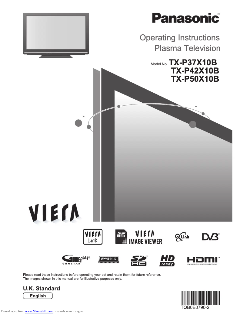 Page 1 de la notice Manuel utilisateur Panasonic TX-P42X10E